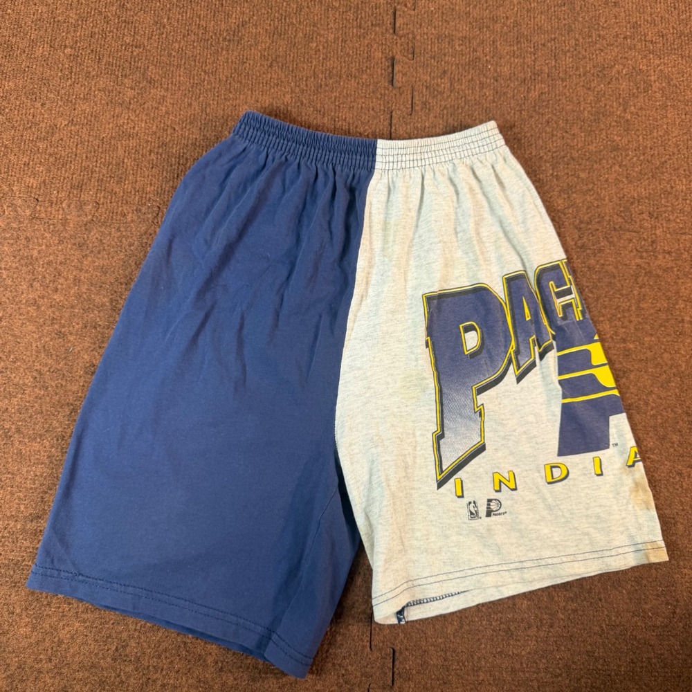 On Contact Indiana Pacers NBA Shorts Mens Two Tone Split Navy Grey Basketball